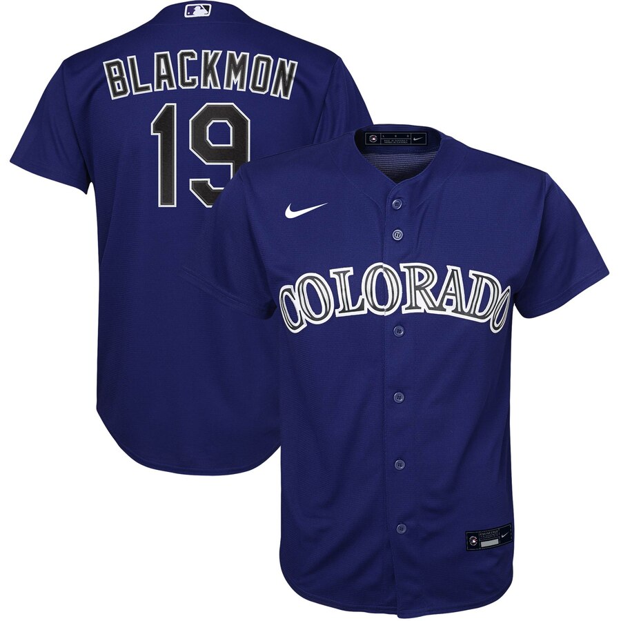 Colorado Rockies #19 Charlie Blackmon Nike Youth Alternate 2020 MLB Player Jersey Purple